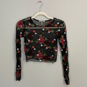 Urban Outfitters Mesh Floral Shirt